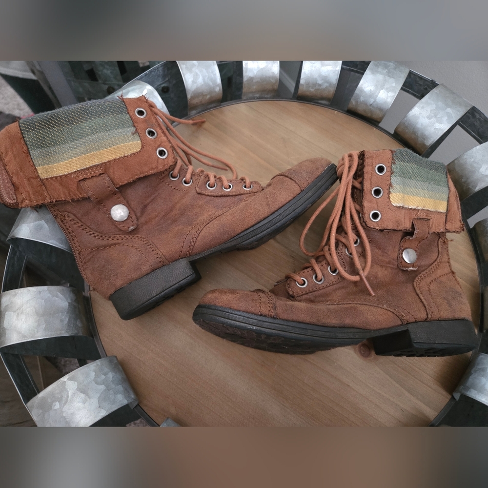 Target Brown and Multicolor Fabric Boots